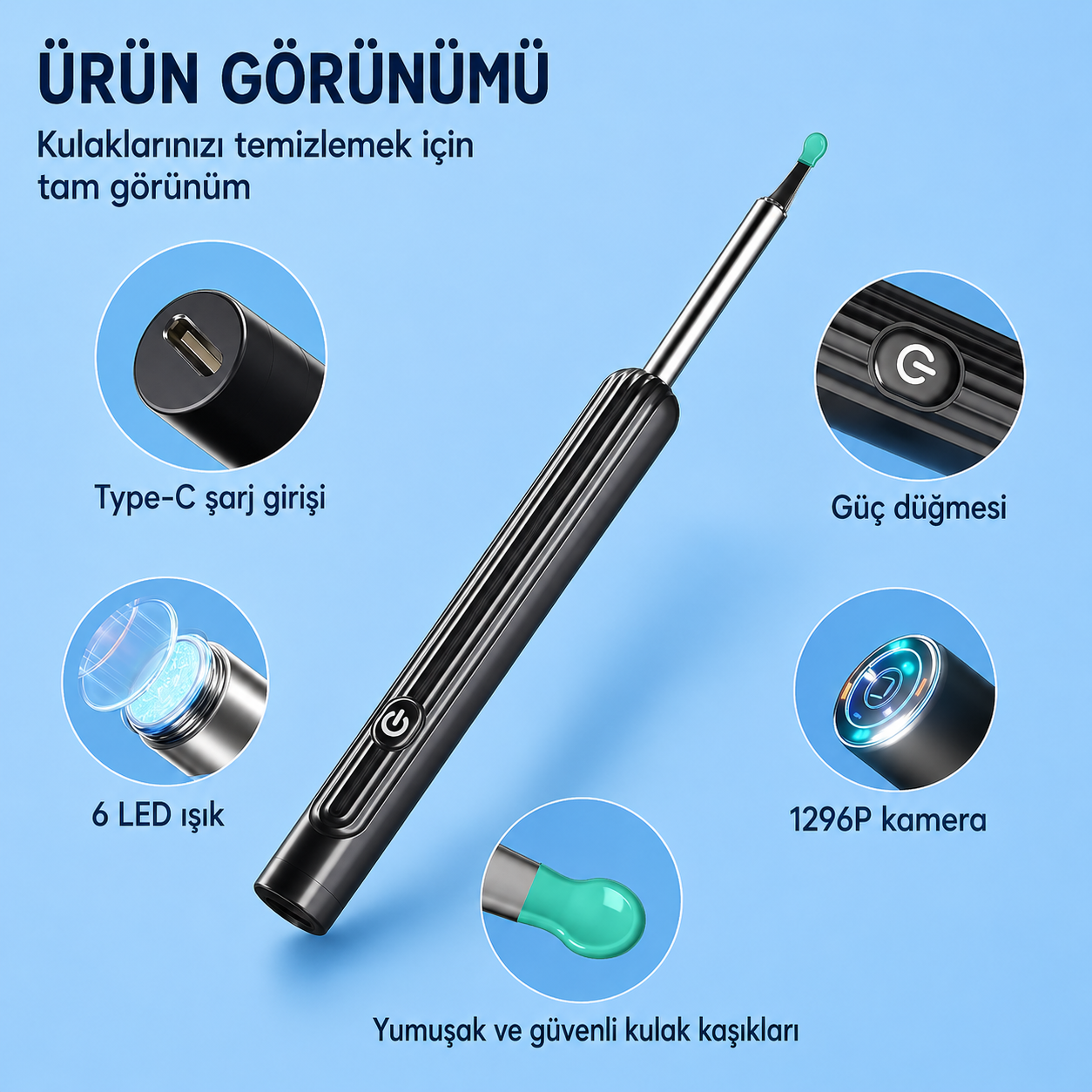 VALKYRİE KAMERALI KULAK TEMİZLİYCİ